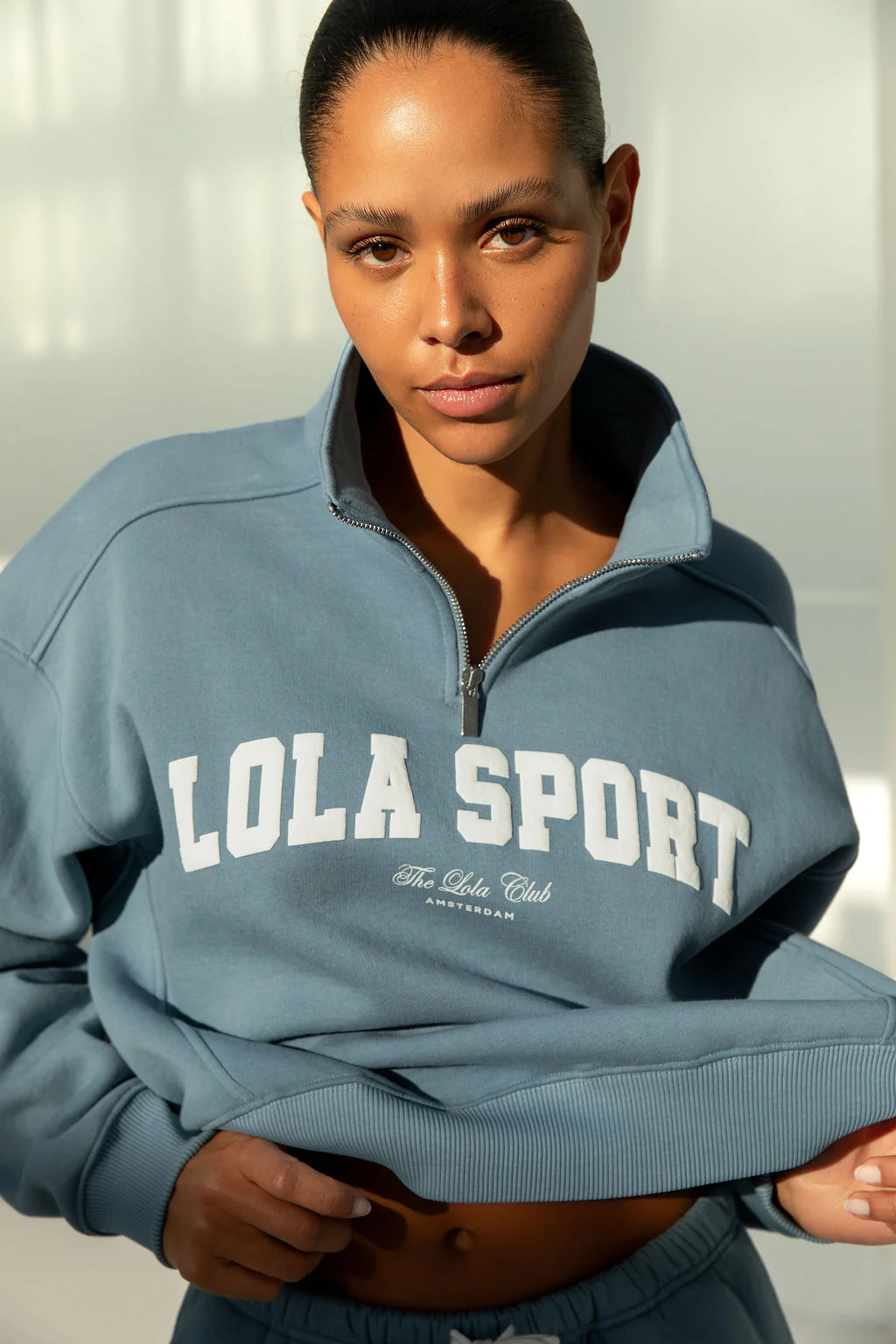 Jayla Half Zip Sweater | Denim Blue - Image 3
