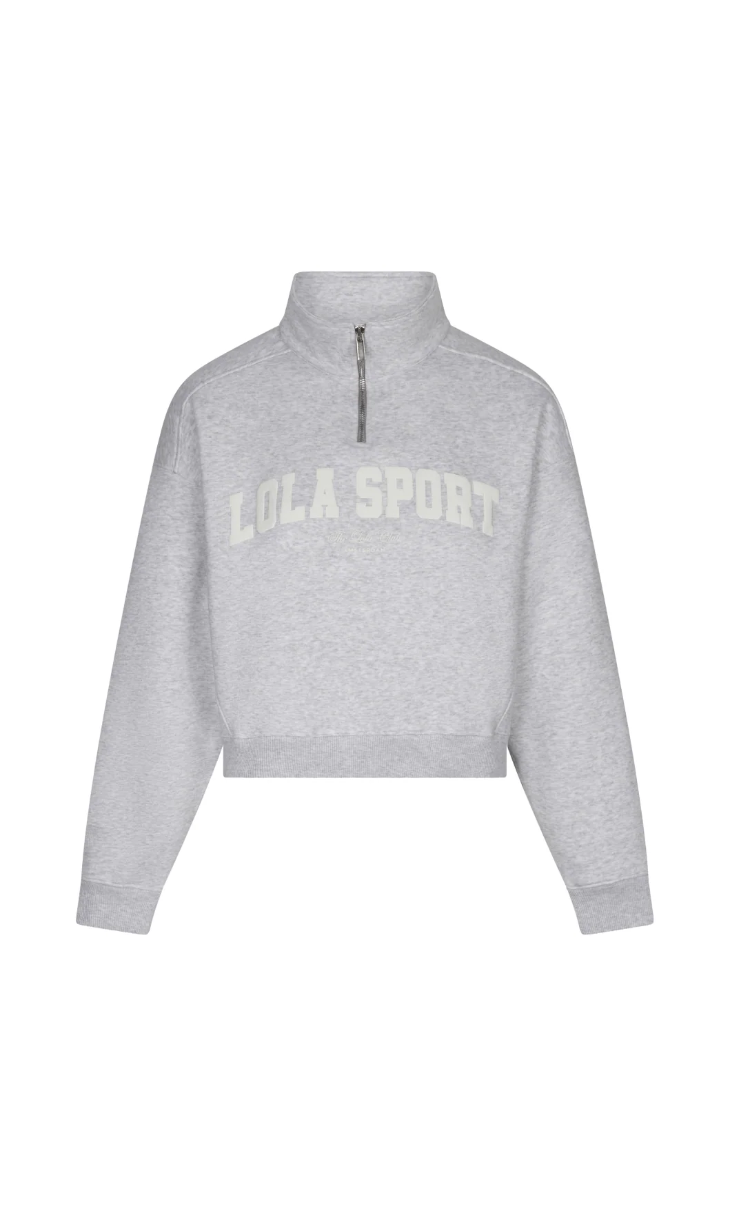 Jayla Half Zip Sweater | Grey Melange - Image 3