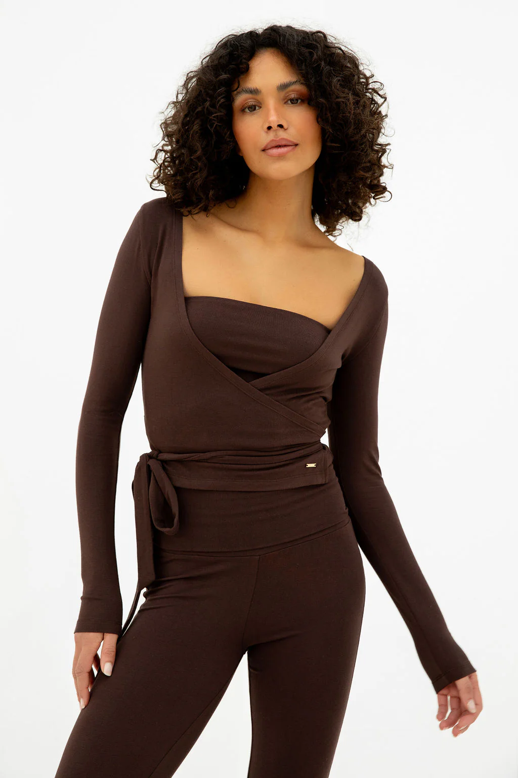 Madeleine Wrap Top + Bandeau | Brown