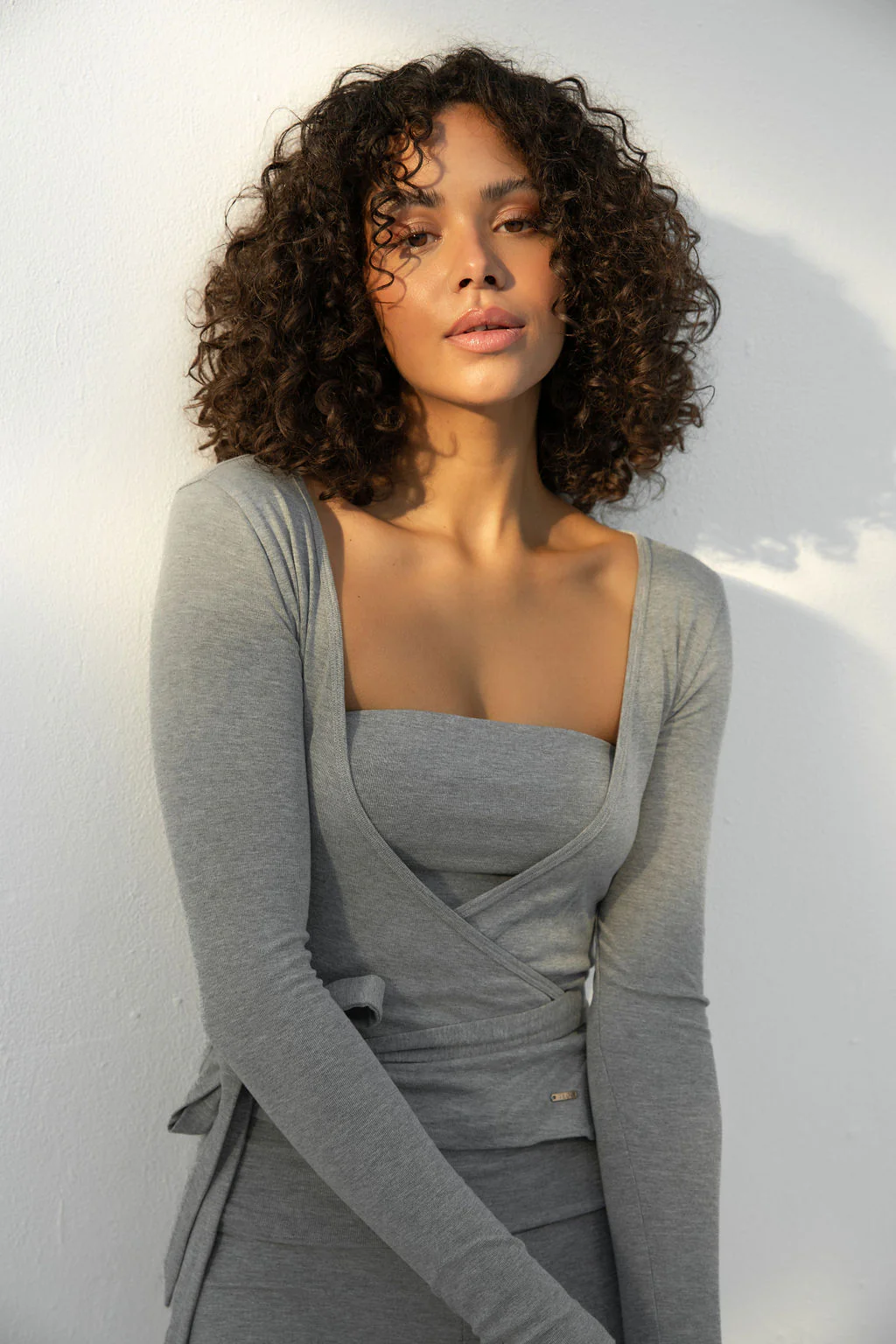 Madeleine Wrap Top + Bandeau | Grey Melange - Image 7