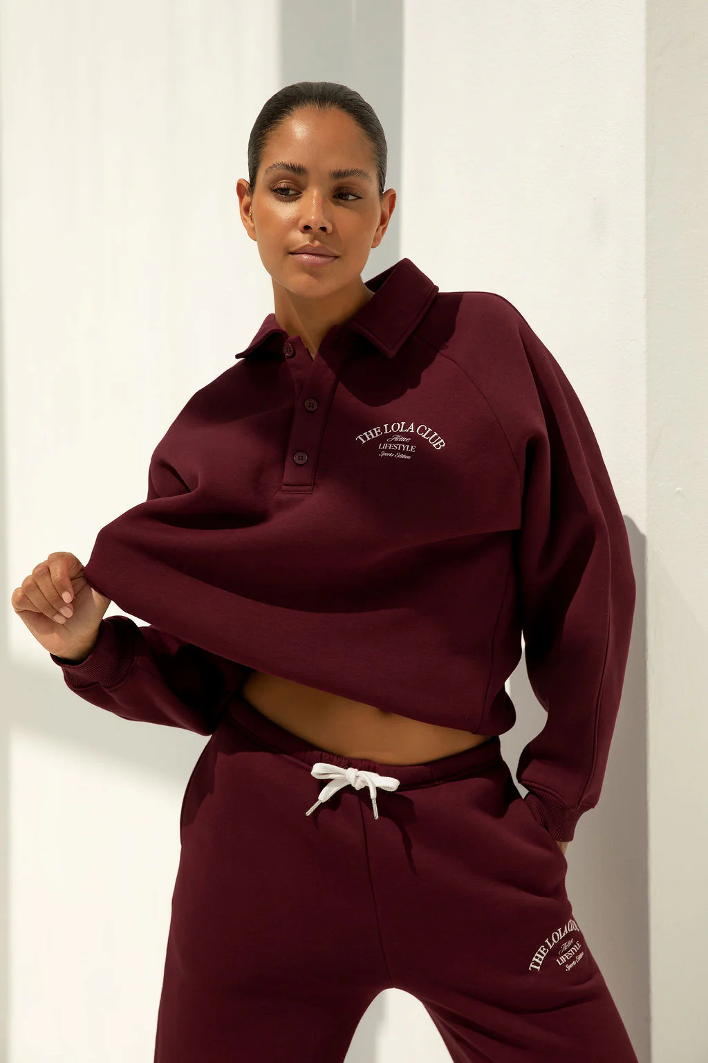 Maya Polo Sweater | Cherry Red