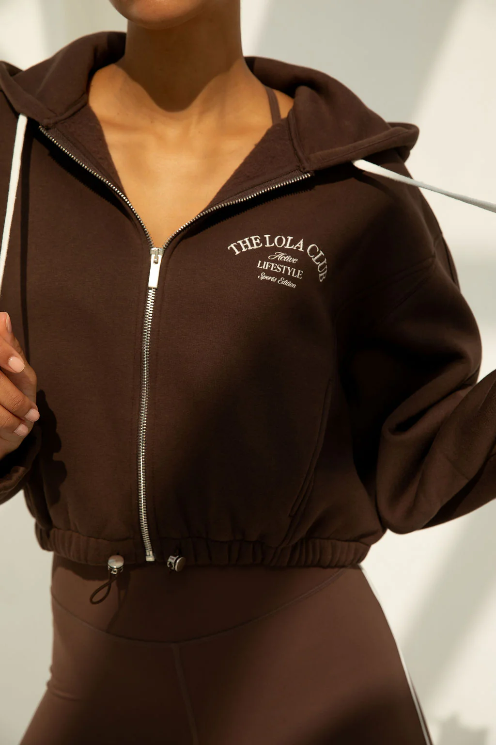 Maya Zip Through Hoodie | Chocolate