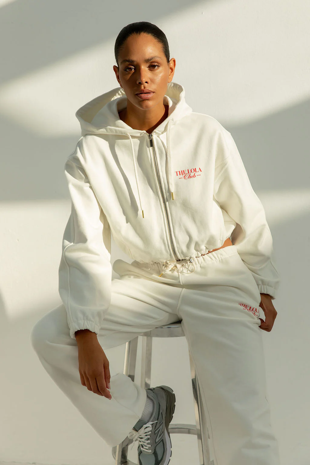 Ruby Zip Through Hoodie | Crispy White