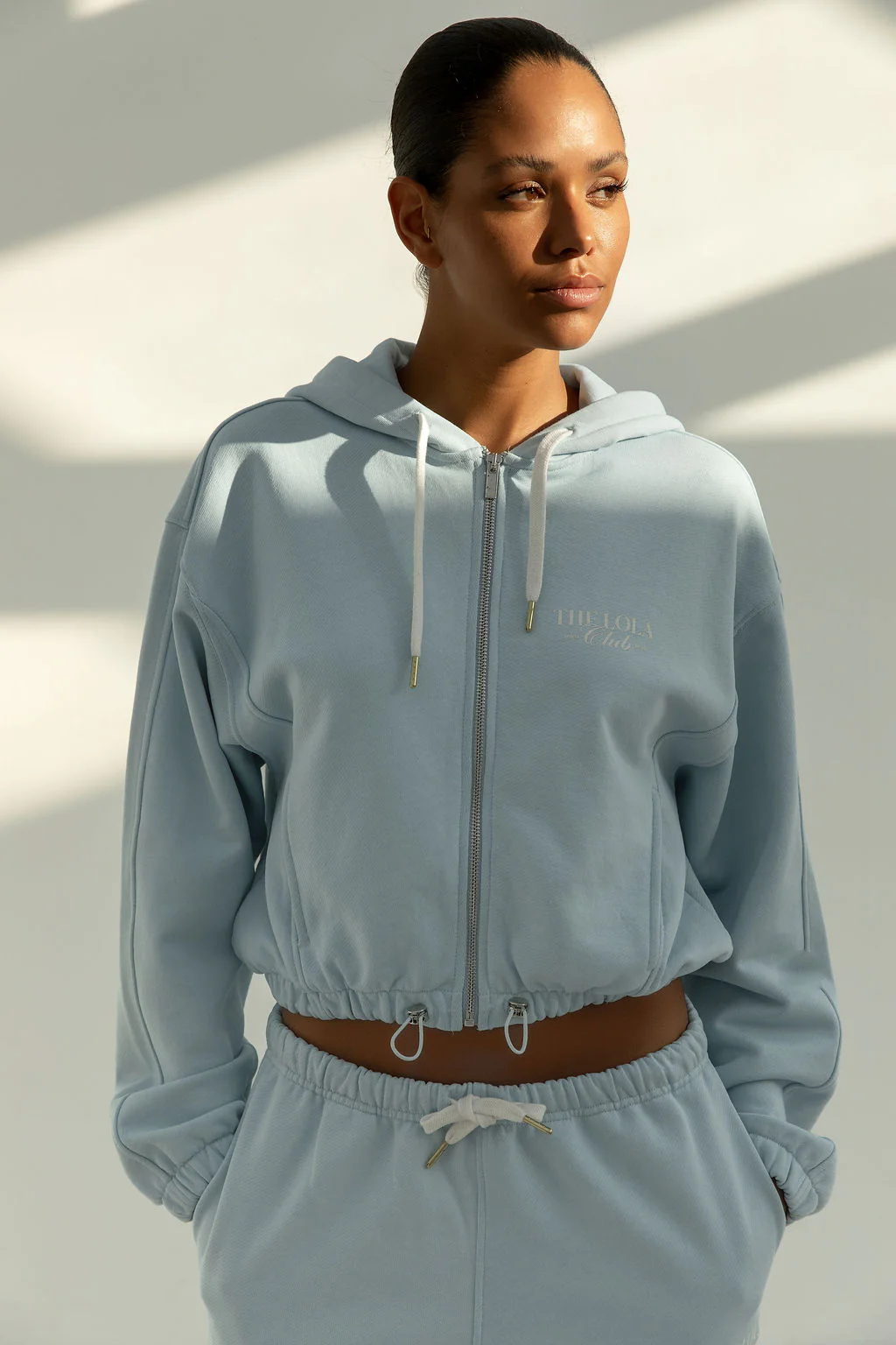 Ruby Zip Through Hoodie | Light Blue - Image 3