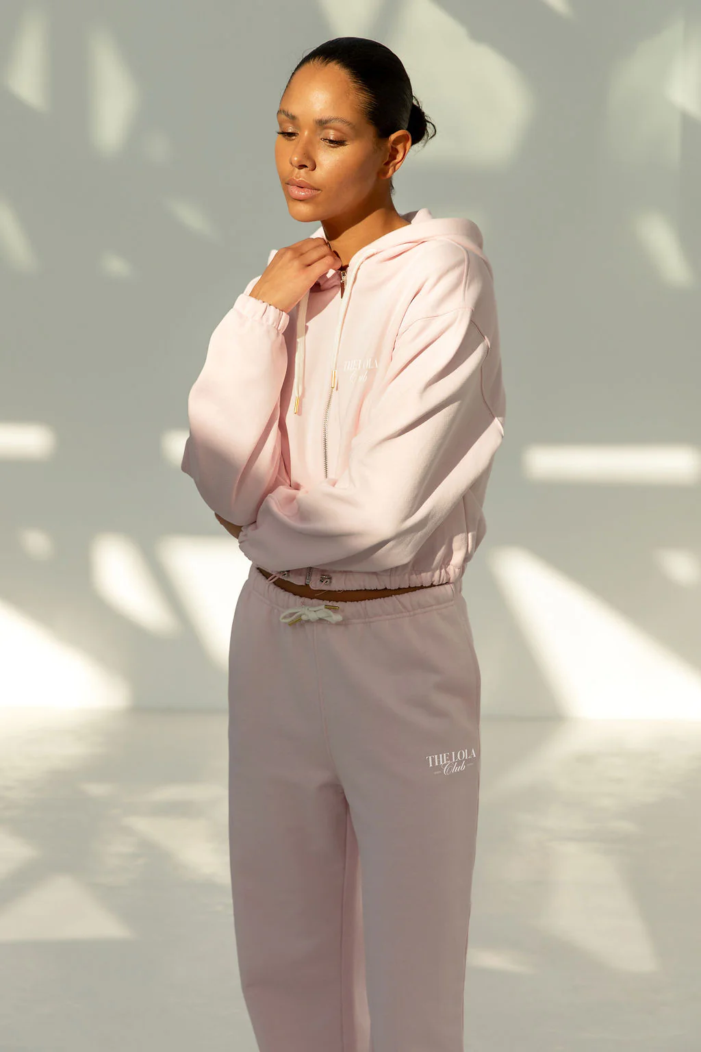 Ruby Zip Through Hoodie | Soft Pink - Image 3